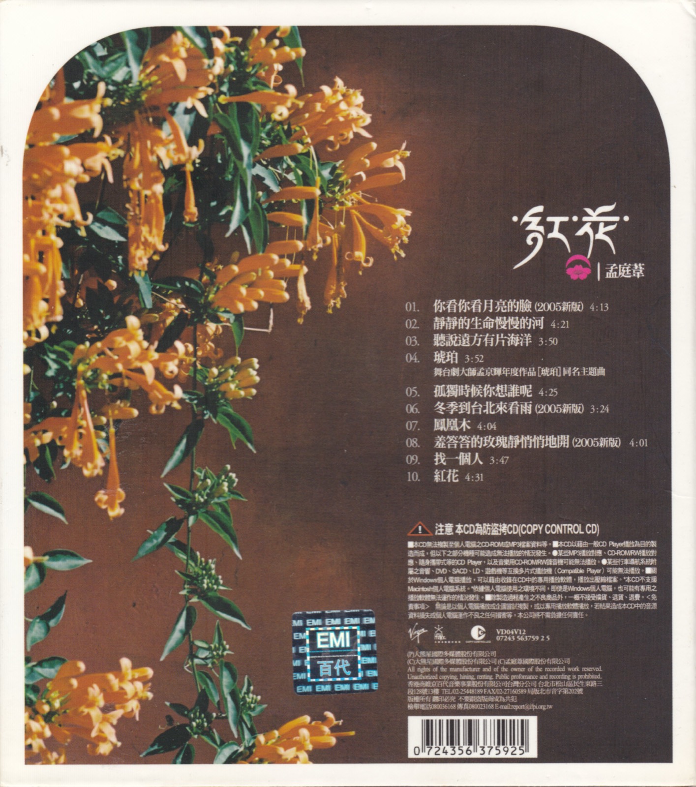2005 紅花 專輯封底