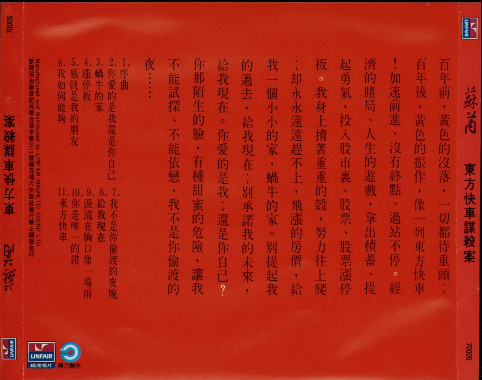 1989 東方快車謀殺案 專輯封底