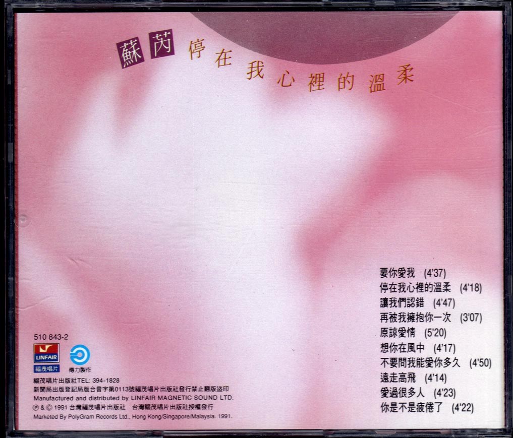 1991 停在我心裡的溫柔 專輯封底